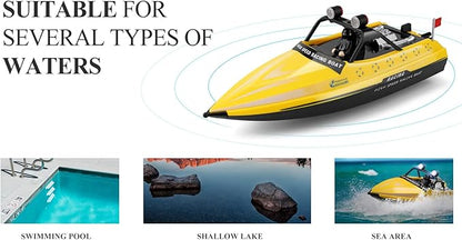 GoolRC RC Jet Boat WLtoys WL917 16km/h High Speed Remote Control Boat 2.4Ghz RC Jet Toys Storage Bag Led Lights Low Battery Warning Gift for Teens Adults