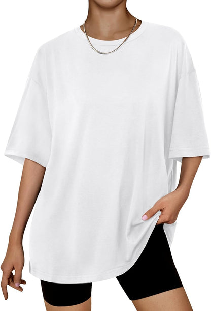 Trendy Queen Womens Oversized Summer T Shirts Plus Size Batwing Cute Casual Tops Short Sleeves Fashion Workout Clothes