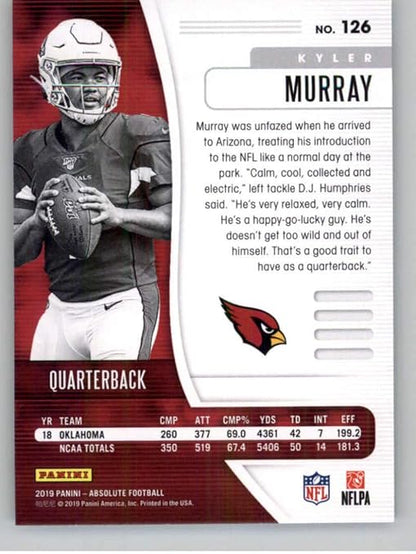 2019 Absolute Green #126 Kyler Murray Arizona Cardinals RC Rookie NFL Football Trading Card
