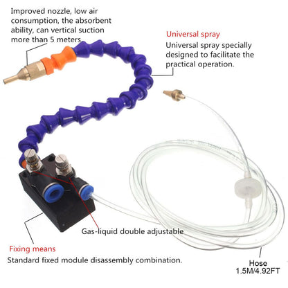 OriGlam Mist Coolant Lubrication Spray System for Metal Cutting Engraving Cooling Sprayer Machine for Air Pipe CNC Lathe Milling Drill