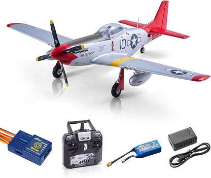 Arrows Rc Plane Propeller Rc Airplanes for Adults Remote Control Airplane P-51 850MM with Vector Flight Stabilization System RTF (Include Battery Charger Radio)