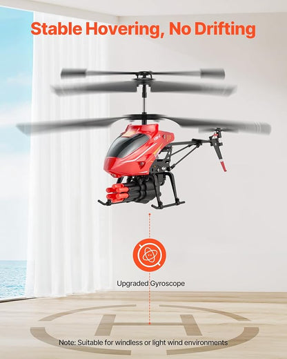 VEVOR RC Helicopter 2.4GHz Flying Remote Control Helicopter with Shooting Mode 3.5 Channel RC Airplane for Kid Altitude Hold One-Key Takeoff/Landing &amp LED Lights Toys for Kids