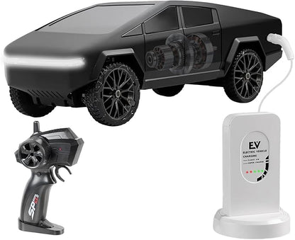 1/24 Scale RC Pickup Truck 2.4GHz Remote Control Car with Toy EV Charger Built-in Rechargeable Battery LED Lights Load Bed Upgraded Steering Gift for Kids Boys &amp Adults