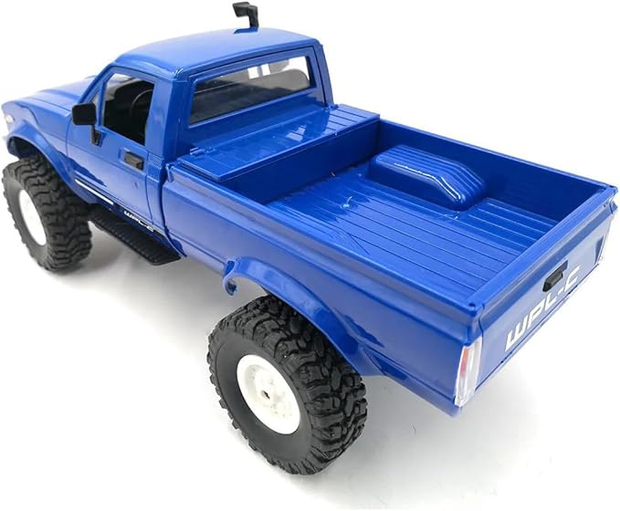 The perseids RC Rock Crawler WPL C24 RTR 1/16 Pickup Trucks Blue with LED Lights 2.4Ghz 4x4 Off-Road RC Semi Trucks All Terrain Car RC Crawler Remote Control Truck for Adults
