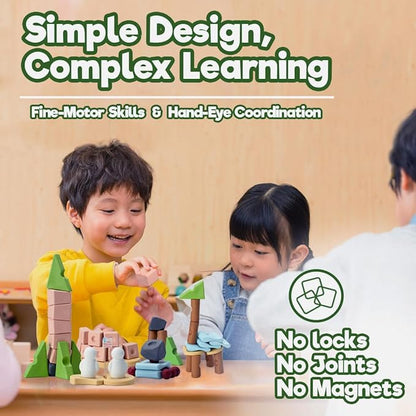 Taksa Toys Educational Building Blocks for Kids Ages 3 4 5 6 7+ Years Old Reggio Emilia Stem Toys Montessori Toys for Girls Boys Unique Preschool Learning &amp Stacking Resources Gift Pack 72 Pcs