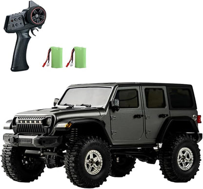GoolRC RC Crawler 4WD RC Truck D870 RC Rock Crawler 1:18 Scale Remote Control Truck All Terrains Off Road Climbing Car 2.4GHz Electric Vehicle with LED Light for Adults Include 2 Batteries (Grey)