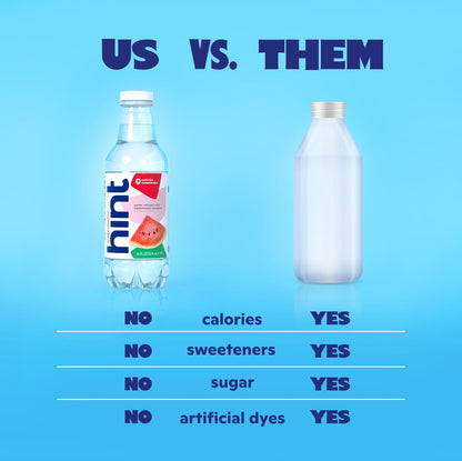 Hint Fruit-Infused Bottled Water, Watermelon - Sugar Free Flavored Water with Zero Calories, Naturally Flavored, and No Artificial Sweeteners - 16 Fl Oz (Pack of 12)