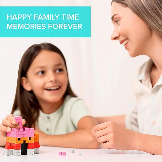 PIXIO Lava - Tiny Magnetic Blocks Building Toy in The Pixel Art Style with Free App - 5/16 Plastic Cubes with 6 Magnets Inside - Open Ended Toy - Creativity Toy for Ages 6+ - 60pcs