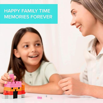 PIXIO Lava - Tiny Magnetic Blocks Building Toy in The Pixel Art Style with Free App - 5/16 Plastic Cubes with 6 Magnets Inside - Open Ended Toy - Creativity Toy for Ages 6+ - 60pcs