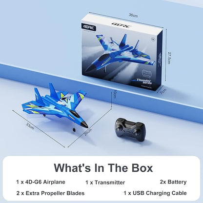 4DRC Foam RC Plane for Kids Adults Remote Control Airplane RC Jet Helicopter Drone Plane for Kids Adults Beginner Easy to Fly RC Fighter Remote Control Aircraft with Automatic Balance Gyro