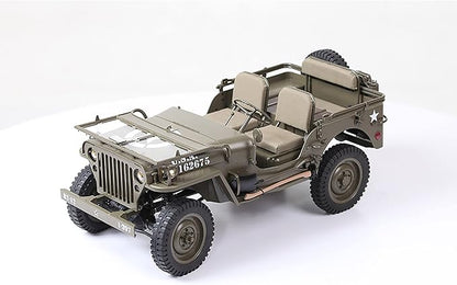 Rochobby FMS 1/6 1941 MB Scaler RC mini Jeep RC Truck MB Scaler 4x4 Hobby Grade Brushed RC Rock Crawler RC Army Military Truck for AdultsRS
