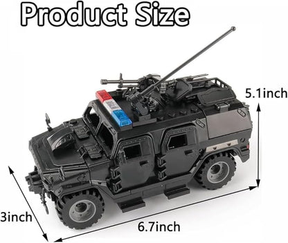 Military Vehicles Building Blocks Sets Compatible with Lego Military Armored Vehicle Set Army Model Kit STEM Toys for Boys Kids and Teens Ages 8-14 (Black)