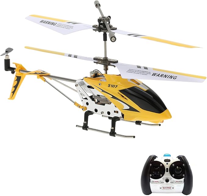 GoolRC Remote Control Helicopter S107/S107G RC Helicopters 3 Channel Mini Helicopter with Gyro for Beginners (Yellow)