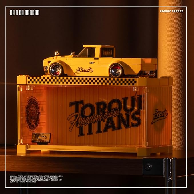 PB8842 1:32 Freedom Cruiser Pickup Truck Buliding Blocks Set 324 Pieces Car Scale Model Toy with Display Container Clamping Blocks STEM Gift for Adults
