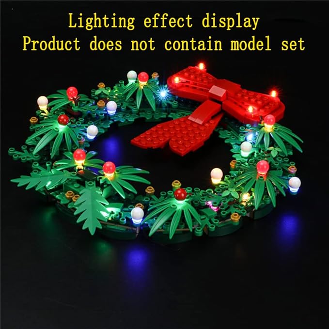 LED Light Kit Compatible with Lego Christmas Wreath 2-in-1 - Lighting Set for Lego 40426 Building Model (Model Set Not Included)