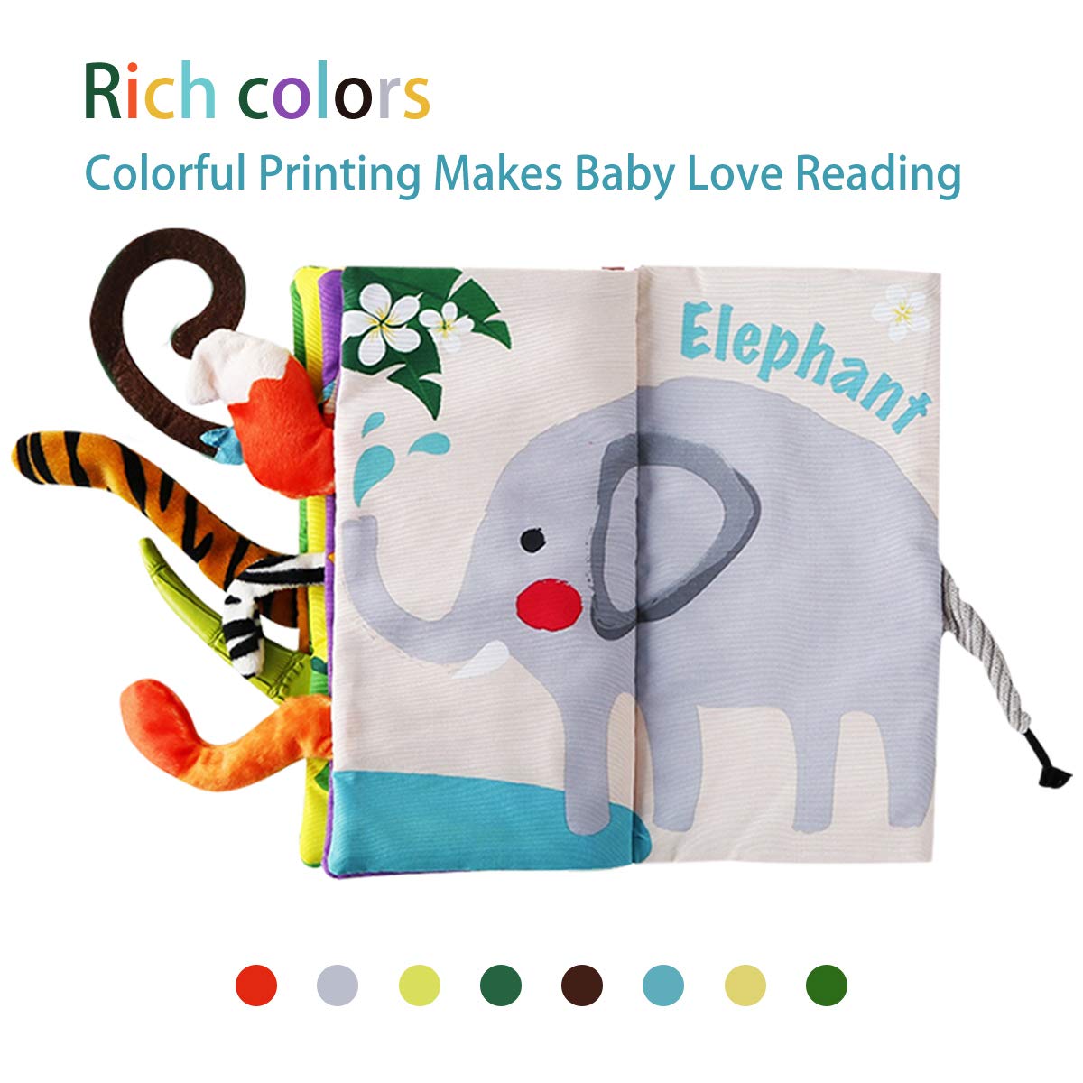 beiens Baby Books Toys, Touch and Feel Crinkle Cloth Book for Infant Baby 0-3-6-12-18 Months, Early Development Interactive Stroller Soft Toys, Easter Basket Essentials Shower Gifts for Boys Girls