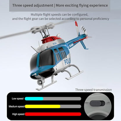 RC ERA 1/33 Scale C138 Pro Bell 206 RC Helicopter 2.4G 6CH 6-Axis Gyro Flybarless Heli with Optical Flow Upside Down 3D Rolling One-Key Takeoff(2 Battery)