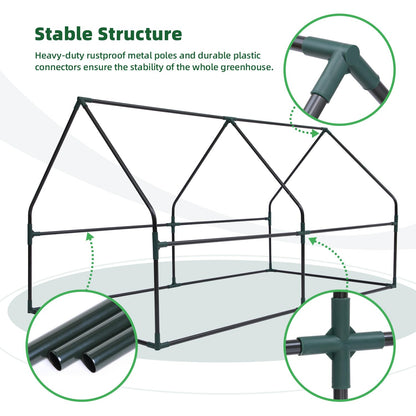 Ohuhu Portable Mini Greenhouse, 71"x36"x36" Greenhouses for Outdoors with Dual Large Zipper Doors & Ground Stakes, Waterproof & UV Protected Plastic Green House for Outside Garden Patio Backyard
