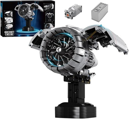 Aircraft Turbofan Engine Building Blocks Set for Adults - Powered Model with Motor STEM Engineering Toy Gifts for Builders (1786 Piece)