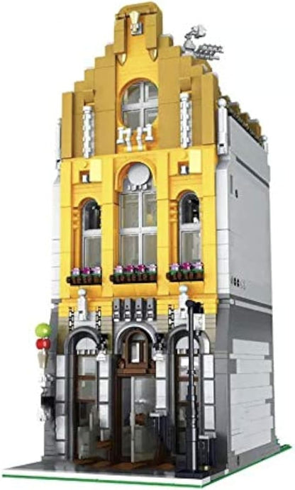 General Jim's Architecture Building Blocks Lighted Ice Cream Parlor 2605 Pieces with LED Light Set Included City Store Building Toy Set for All Building Levels