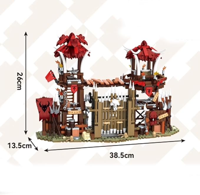 Medieval Bonefire Gate Building Bricks SetMiddle Building Set House Building Block Toy Living Room DecorationsCollectible Display Set for Adults1279pcs