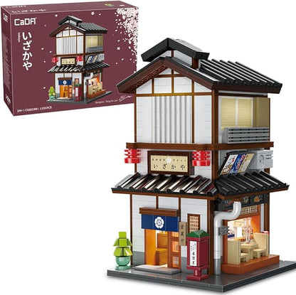 CaDA Master C66019W Japanese Style Yakitori Izakaya House Building SetCity Street Brick Kit with Lights 1195PCS Modular House Idea Collect Gift for Adults