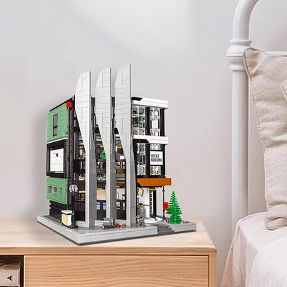 City Office Building Block Kit with Light-Up Kit Modern Office Tower Construction Set Modular Buildings Sets for Adult Toy for Adults and Teens 3828pcs