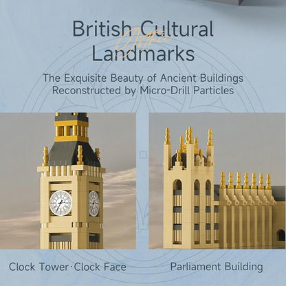 Micro Mini Big Ben Building Block Set Famous Architecture 1017 Pieces Gifts for Kids and Adults