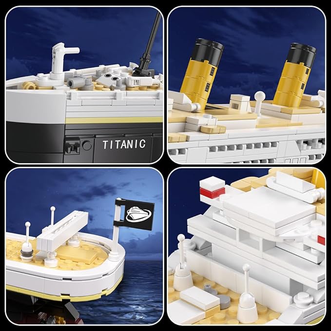 Titanic Boat Model Building Blocks Set 1465 Pieces Mini Bricks Cruise Ship ModelDIY Educational Titanic Toys for Alone at Home