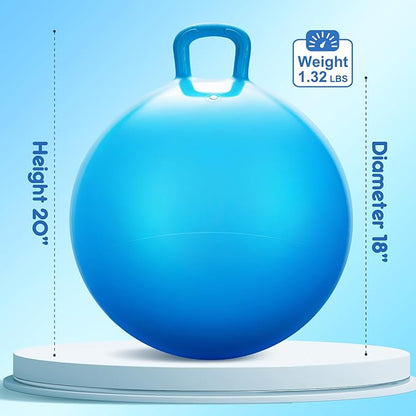 PlayZap Hopper Balls for Kids 3-8 18 Inches Bouncy Ball with Handle 18 Inflatable Bouncing Hopper 45cm Jumping Toys Garden Hopping Toys Girls Boys Gifts
