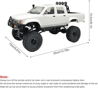 RC Rock Crawler WPL C64-1 RC Truck 1:16 Scale 2.4GHz Remote Control Truck 4WD All Terrain Off-Road RC Crawler with LED Lights and 2 Rechargeble Batteries for Adults (Blue)