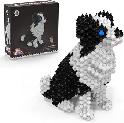 Cute Dog Building Animal Sets Extremely Challenging STEM Building Blocks Decor for Adults Kids Micro 3D Educational Toys for Boys Girls Ages 8 and UpBorder Collie