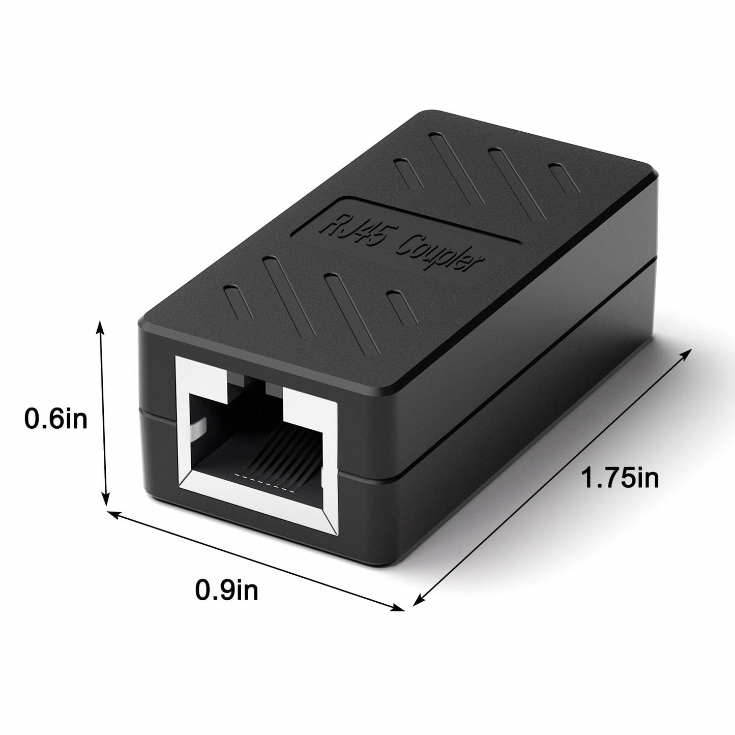 ZUZONG RJ45 Coupler Ethernet Coupler Inline Coupler for Cat8/ Cat7/ Cat6/ Cat5e/ Cat5 Ethernet Cable Extender Adapter for PC Router Modem PS5 Xbox Female to Female (6 Pack Black)