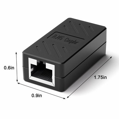 ZUZONG RJ45 Coupler Ethernet Coupler Inline Coupler for Cat8/ Cat7/ Cat6/ Cat5e/ Cat5 Ethernet Cable Extender Adapter for PC Router Modem PS5 Xbox Female to Female (6 Pack Black)