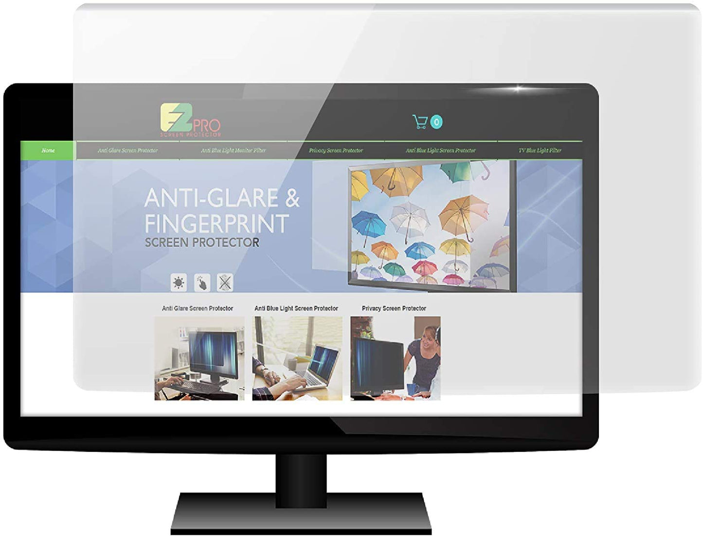 Anti Blue Light Screen filter for 21 and 22 Inches Widescreen Desktop Monitor, Blocks Excessive Harmful Blue Light, Reduce Eye Fatigue and Eye Strain