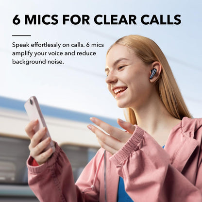 Soundcore by Anker Liberty 4 NC Wireless Earbuds, 98.5% Noise Reduction, Adaptive Noise Cancelling to Ears and Environment, Hi-Res Sound, 50H Battery, Wireless Charging, Bluetooth 5.3