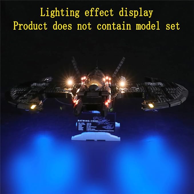 LED Light Kit Compatible with Lego 1989 Batwing - Lighting Set for 76161 Building Model (Model Set Not Included)