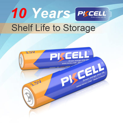 PKCELL AA AAA Batteries Combo Pack 24 Count - 12 Double AA Batteries and 12 Triple AAA Batteries, 1.5V High-Performance Alkaline Batteries Value Pack, 10-Year Shelf Life