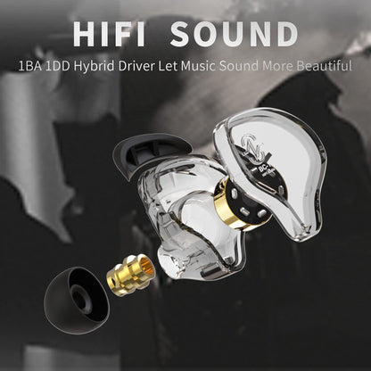 CCZ Melody inear Earphones Wired Gaming Earbuds 1DD 1BA Hybrid Drivers in-Ear Headphones iem Earbuds HIFI Bass with Ear fins, 4N OFC Cable for Drum, Studio, Editing, pc, Gaming (Green, without mic)