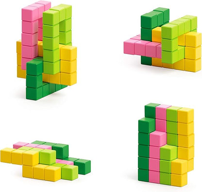 PIXIO Tropic - Tiny Magnetic Blocks Building Toy in The Pixel Art Style with Free App - 5/16 Plastic Cubes with 6 Magnets Inside - Open Ended Toy - Creativity Toy for Ages 6+ - 60pcs
