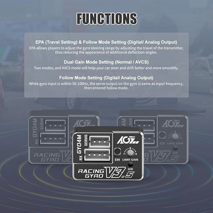 AGFRC Upgraded Mini Z Gyros - Mini Gyros for Drifting Mini-Z Car/Full Aluminum 4Gram Precision RC Gyro Set for Competition Grade RC Drifting (GY04M V3.5)