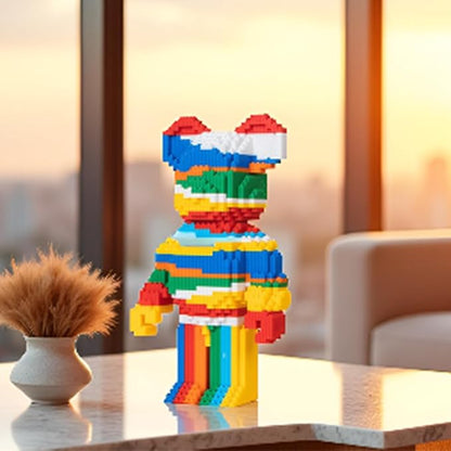LNZDD 3D Building Blocks Rainbow Bear Colorful Construction Toy Set Gift for Children and Adults