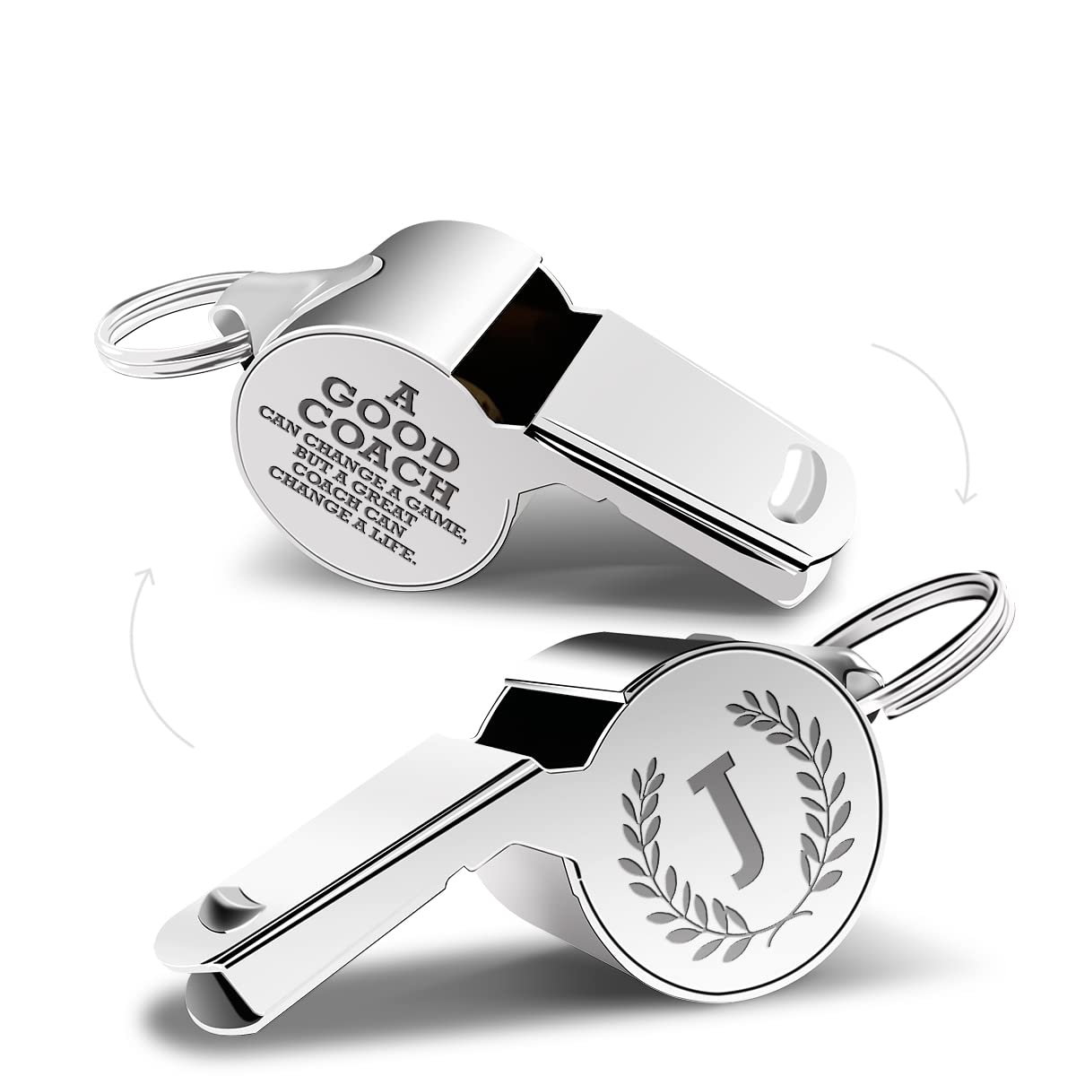 Letters Coach Gifts, Whistle for Coaches, Whistle Emergency, Thank You Coach Gifts, Coaches Whistle with Lanyard Cheer Coach Gift for Men Women Teachers Referees School Sports Coach Outdoor, Letter J