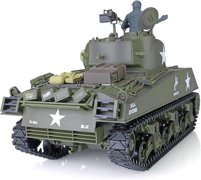 Heng Long US in Stock 1/16 Scale 2.4G 7 Plastic Version M4A3 Sherman RTR RC Tank Model 3898 BB Airsoft
