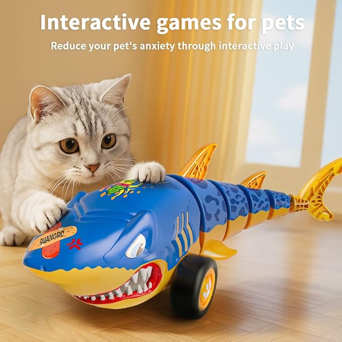 RC Shark Car Toy for Kids 2.4Ghz Remote Control Shark with Swinging Tail Shark Toy with LED Lights RC Car Toys for 3 4 5 6 Year Old Kids Idea for Boys &amp Girls