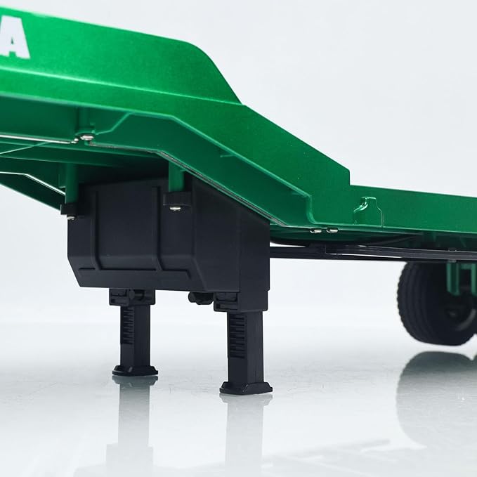 HUINA 1/18 Plastic Flatbed Semi Trailer 1502 for Radio Controlled Tractor Truck 1501 Electric Support Legs Battery No Light Hobby Grade Model for Birthday Gift(Green)