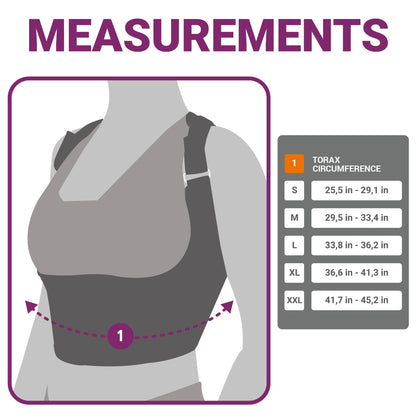 HIDROLIGHT - Boost Upper Back Brace - Adjustable Posture Corrector for Women and Men, Pain Relief, Back Support Belt, Neck Hump Corrector - Posture Adjustment, Physiotherapy Treatment - Black, Large