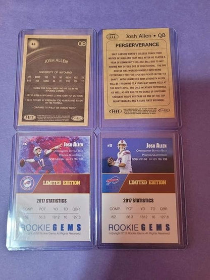 Josh Allen 4 card Rookie Lot 2018 RC Buffalo Bills All different