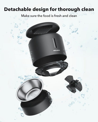 PETLIBRO Automatic Cat Feeder, Automatic Dog Food Dispenser with Freshness Preservation, Timed Pet Feeders for Dry Food, Up to 50 Portions 6 Meals Per Day, Granary Black