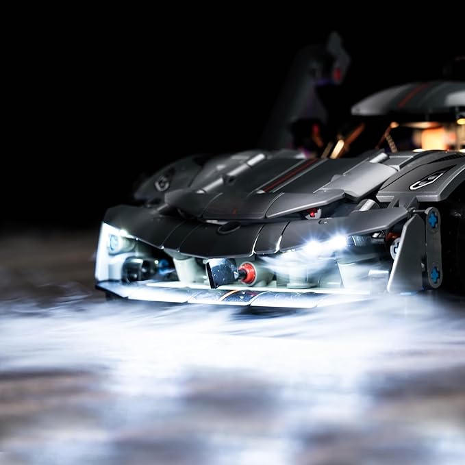Upgraded Led Light Kit for Lego Technic Koenigsegg Jesko Absolut Grey Hypercar Building Set Compatible with Lego 42173 (Model Not Included)
